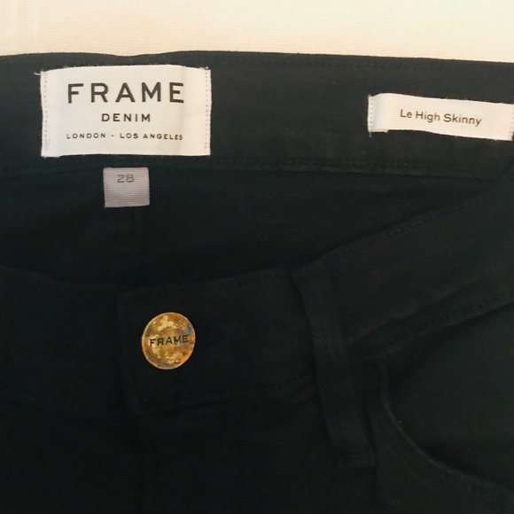 NWOT FRAME Le High Skinny Denim Film Noir Size 28 - Picture 7 of 8